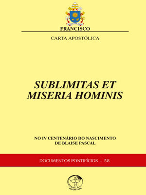 cover image of Carta Apostólica Sublimitas et Miseria Hominis